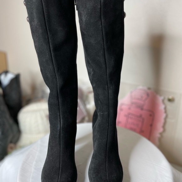 Black suede tall boots from La Canadienne Sz6 - Picture 2 of 16